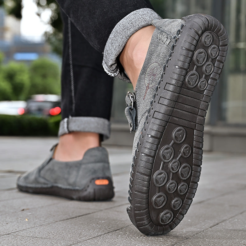 Men's Genuine Leather Casual Boots - Slip-On, Effortless Style, Wide Toe Box with Arch Support