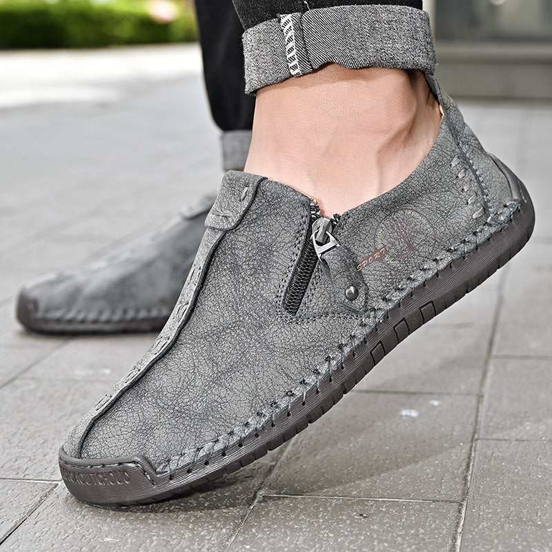 Men's Genuine Leather Casual Boots - Slip-On, Effortless Style, Wide Toe Box with Arch Support