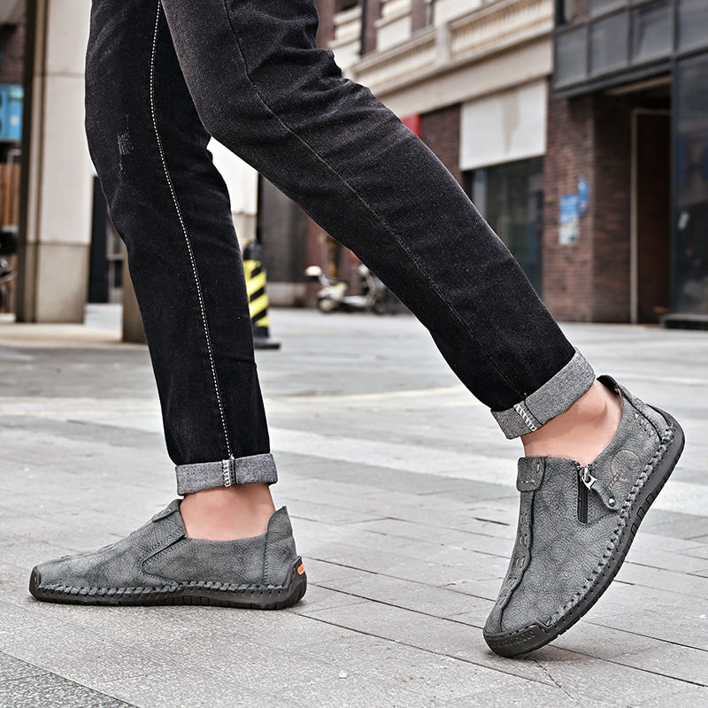 Men's Genuine Leather Casual Boots - Slip-On, Effortless Style, Wide Toe Box with Arch Support
