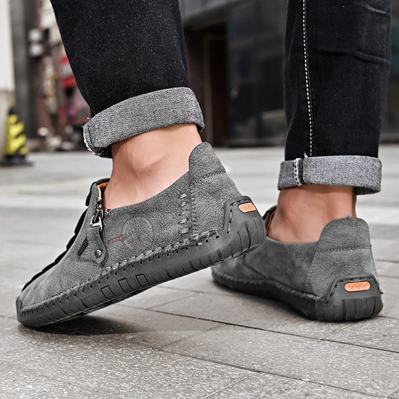 Men's Genuine Leather Casual Boots - Slip-On, Effortless Style, Wide Toe Box with Arch Support