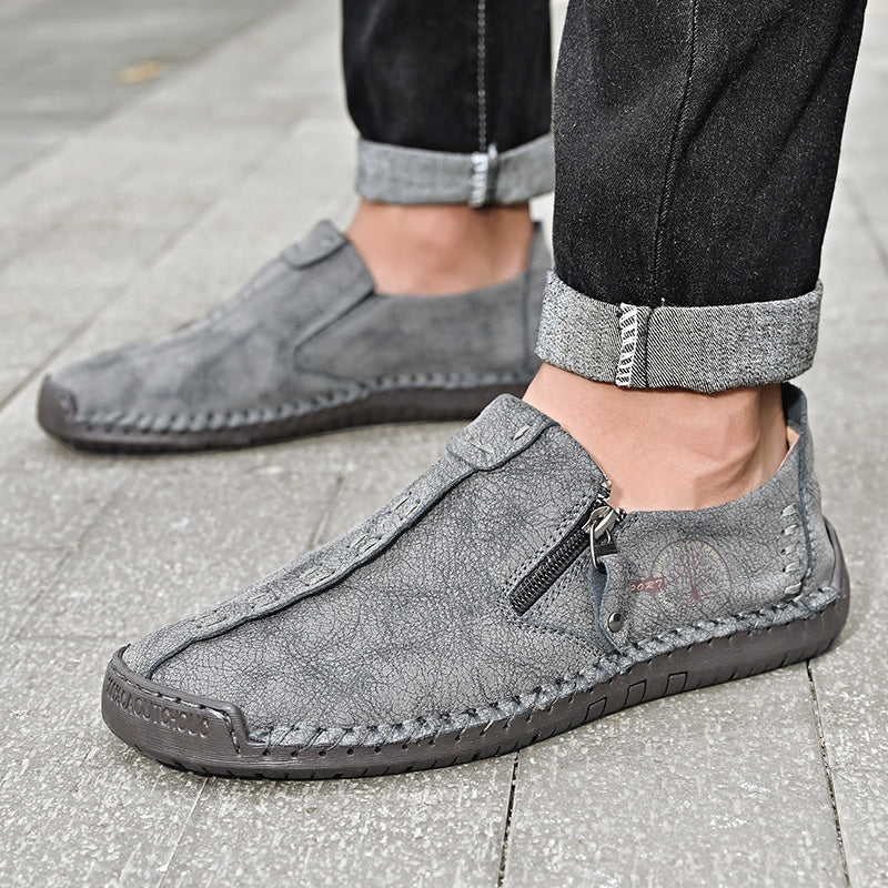 Men's Genuine Leather Casual Boots - Slip-On, Effortless Style, Wide Toe Box with Arch Support