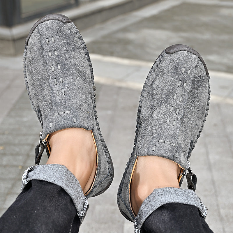 Men's Genuine Leather Casual Boots - Slip-On, Effortless Style, Wide Toe Box with Arch Support
