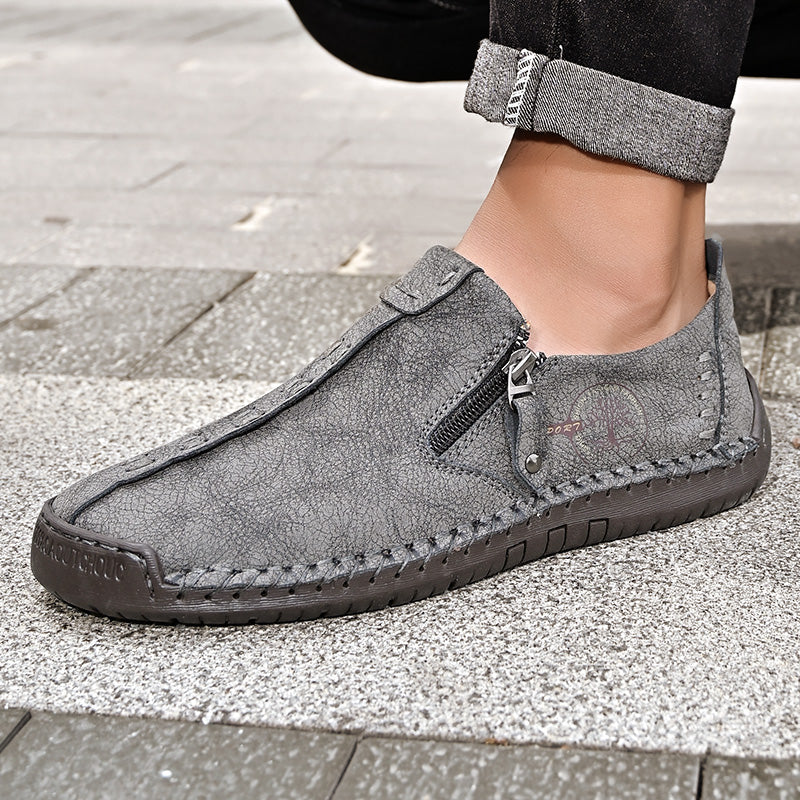 Men's Genuine Leather Casual Boots - Slip-On, Effortless Style, Wide Toe Box with Arch Support