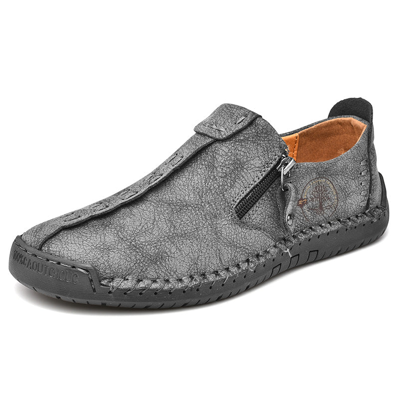 Men's Genuine Leather Casual Boots - Slip-On, Effortless Style, Wide Toe Box with Arch Support