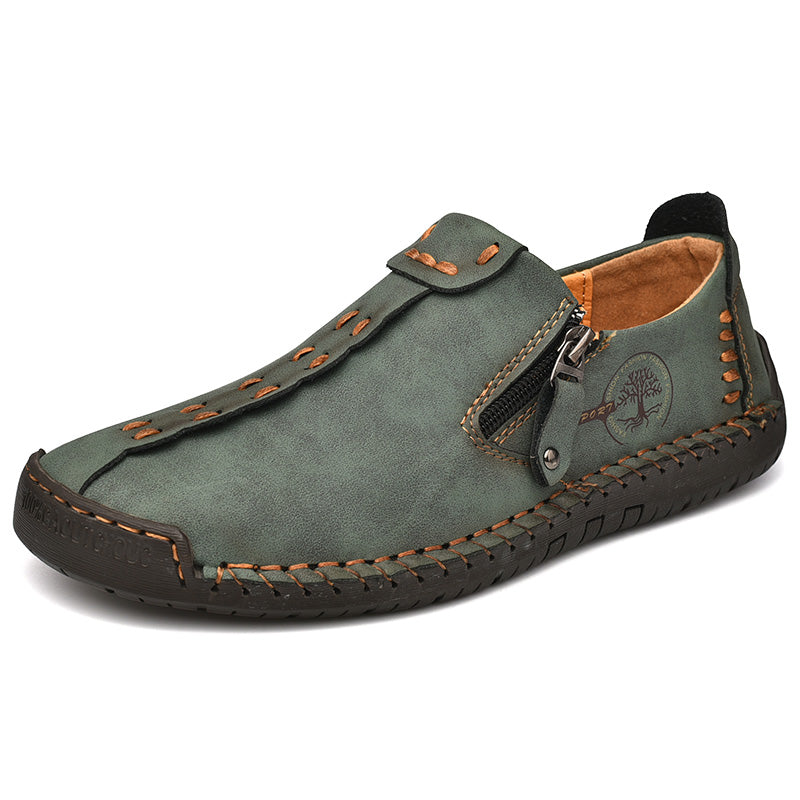 Men's Genuine Leather Casual Boots - Slip-On, Effortless Style, Wide Toe Box with Arch Support