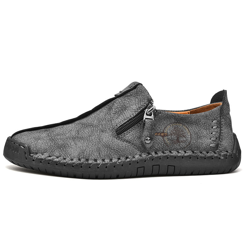 Men's Genuine Leather Casual Boots - Slip-On, Effortless Style, Wide Toe Box with Arch Support