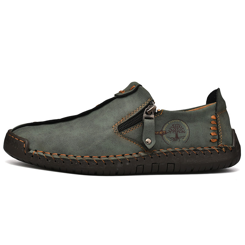 Men's Genuine Leather Casual Boots - Slip-On, Effortless Style, Wide Toe Box with Arch Support