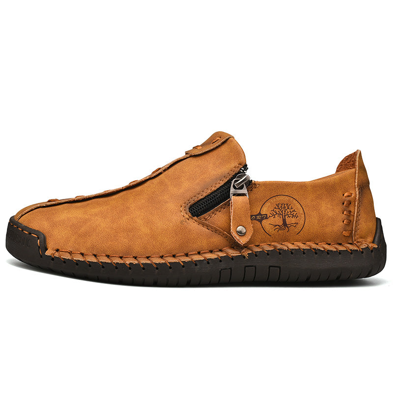Men's Genuine Leather Casual Boots - Slip-On, Effortless Style, Wide Toe Box with Arch Support