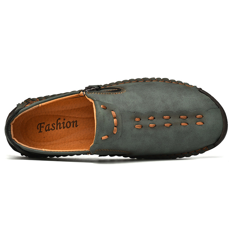 Men's Genuine Leather Casual Boots - Slip-On, Effortless Style, Wide Toe Box with Arch Support