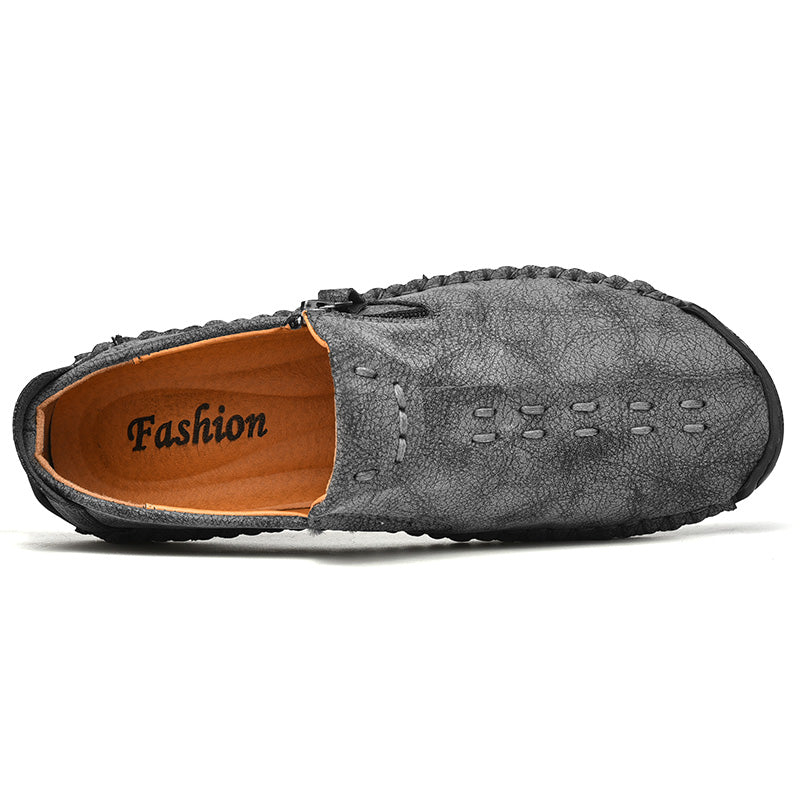 Men's Genuine Leather Casual Boots - Slip-On, Effortless Style, Wide Toe Box with Arch Support