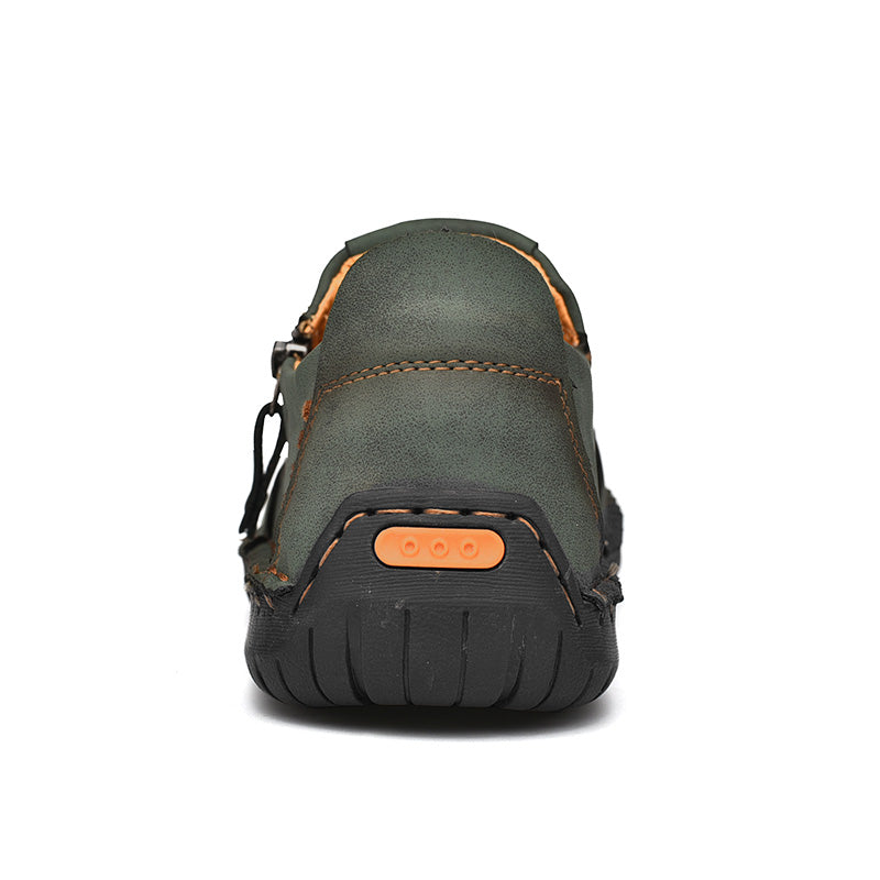 Men's Genuine Leather Casual Boots - Slip-On, Effortless Style, Wide Toe Box with Arch Support