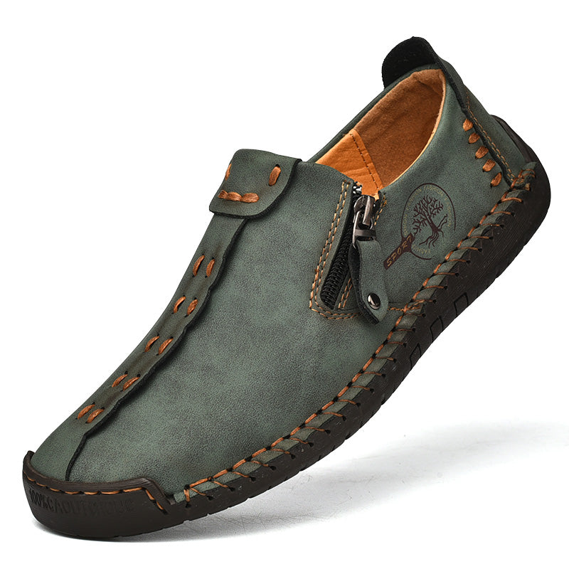 Men's Genuine Leather Casual Boots - Slip-On, Effortless Style, Wide Toe Box with Arch Support