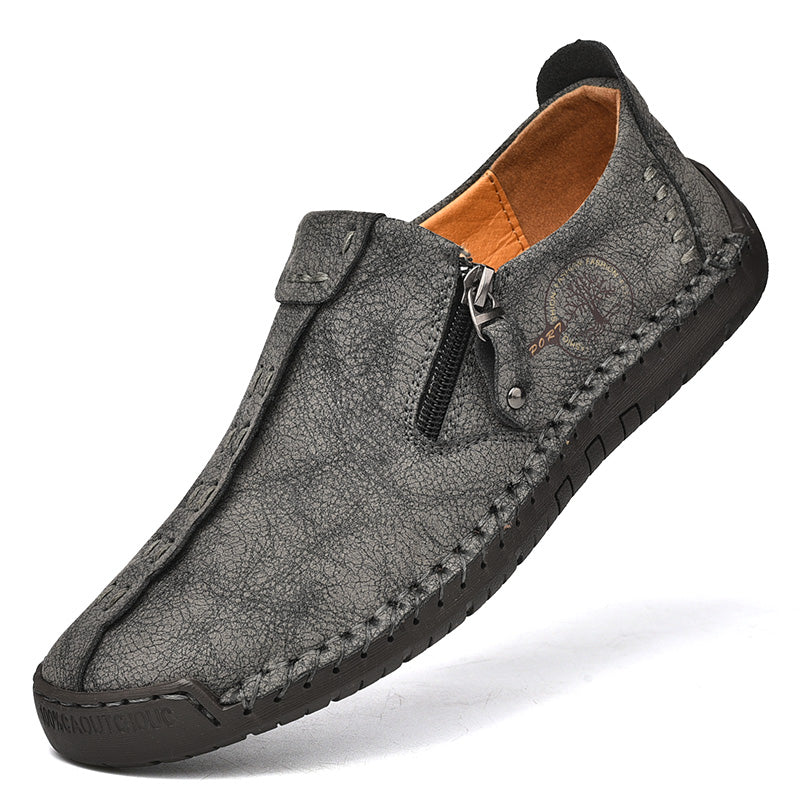 Men's Genuine Leather Casual Boots - Slip-On, Effortless Style, Wide Toe Box with Arch Support