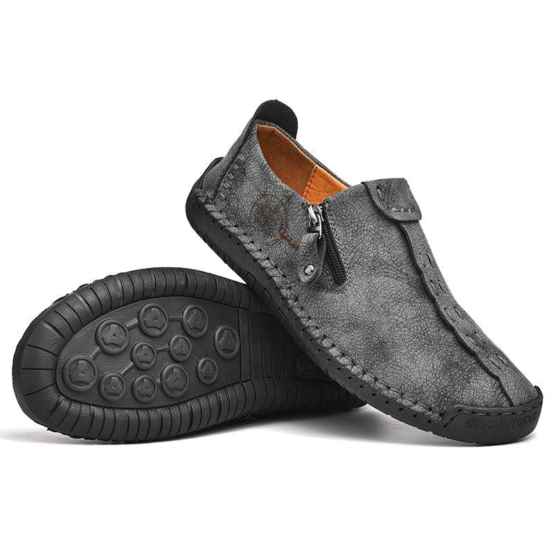 Men's Genuine Leather Casual Boots - Slip-On, Effortless Style, Wide Toe Box with Arch Support