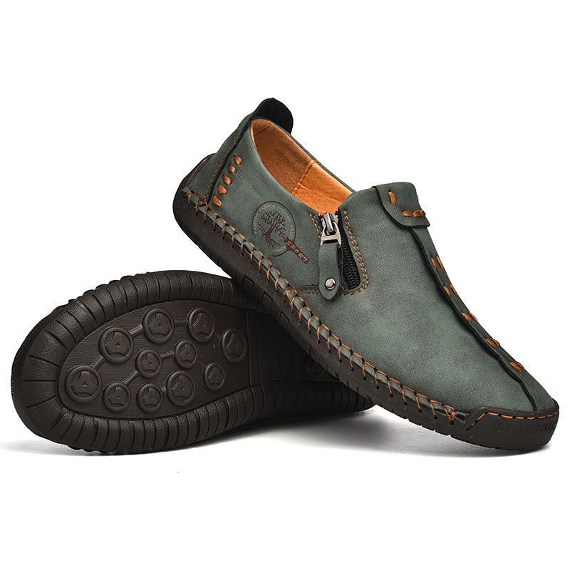 Men's Genuine Leather Casual Boots - Slip-On, Effortless Style, Wide Toe Box with Arch Support