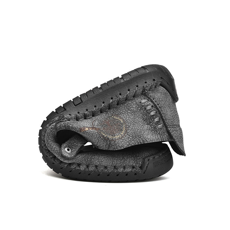 Men's Genuine Leather Casual Boots - Slip-On, Effortless Style, Wide Toe Box with Arch Support