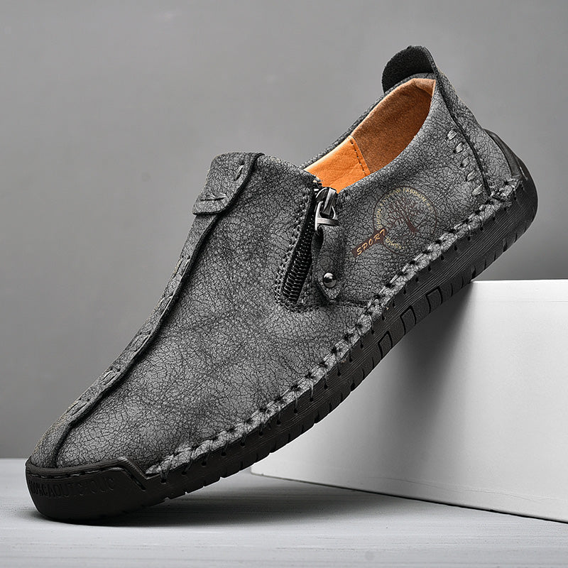 Men's Genuine Leather Casual Boots - Slip-On, Effortless Style, Wide Toe Box with Arch Support