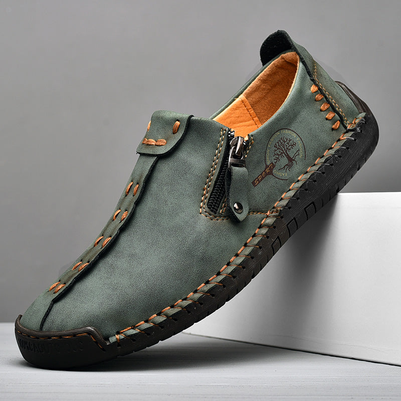 Men's Genuine Leather Casual Boots - Slip-On, Effortless Style, Wide Toe Box with Arch Support