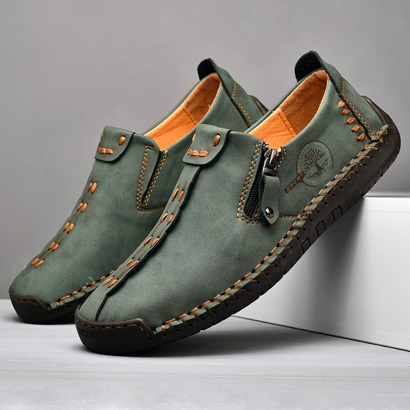 Men's Genuine Leather Casual Boots - Slip-On, Effortless Style, Wide Toe Box with Arch Support