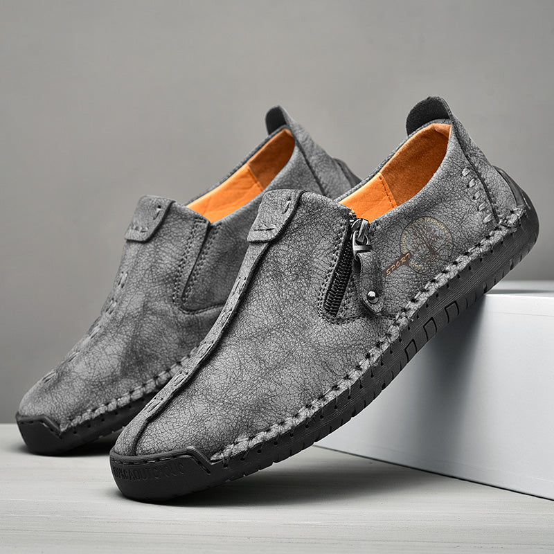 Men's Genuine Leather Casual Boots - Slip-On, Effortless Style, Wide Toe Box with Arch Support
