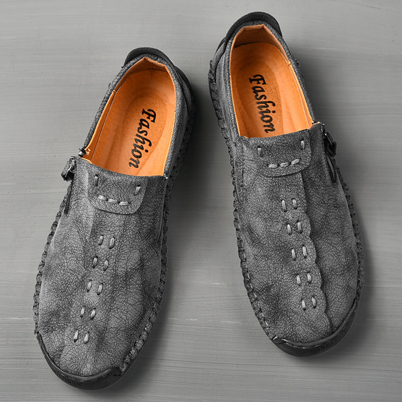 Men's Genuine Leather Casual Boots - Slip-On, Effortless Style, Wide Toe Box with Arch Support