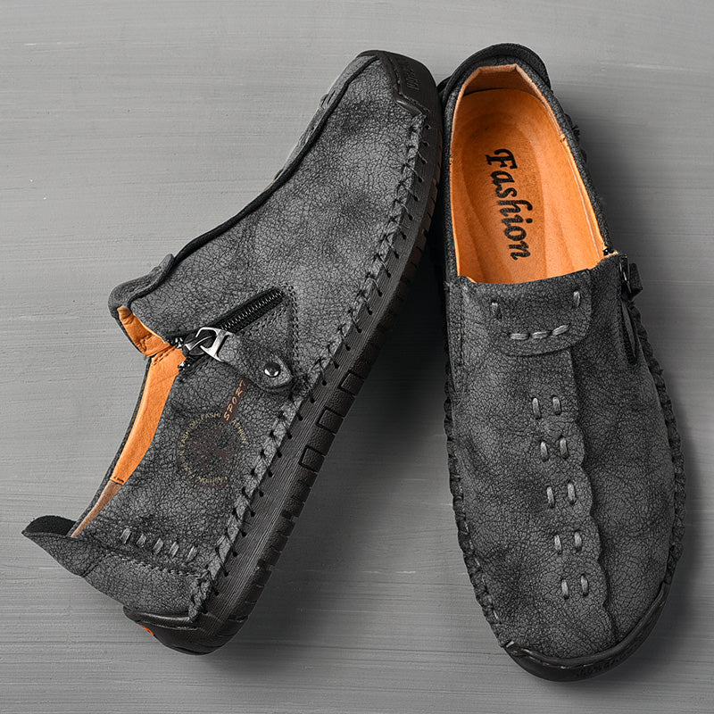 Men's Genuine Leather Casual Boots - Slip-On, Effortless Style, Wide Toe Box with Arch Support