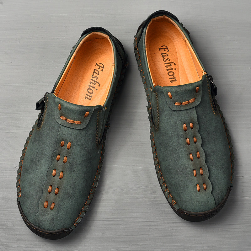 Men's Genuine Leather Casual Boots - Slip-On, Effortless Style, Wide Toe Box with Arch Support