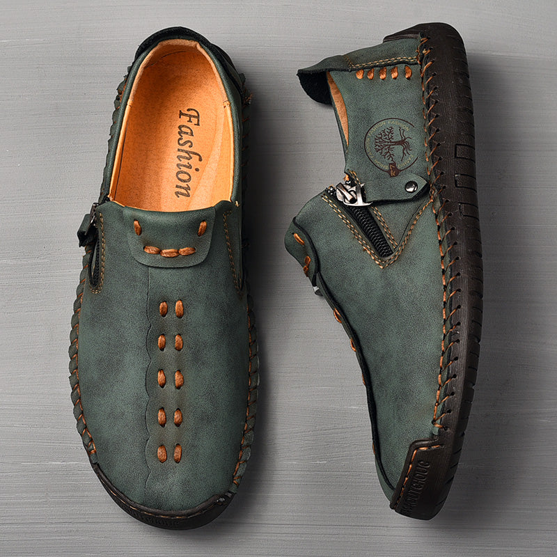 Men's Genuine Leather Casual Boots - Slip-On, Effortless Style, Wide Toe Box with Arch Support