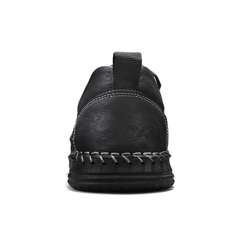 Men's Genuine Leather Casual Boots - Slip-On, Waterproof, Wide Toe Box with Arch Support