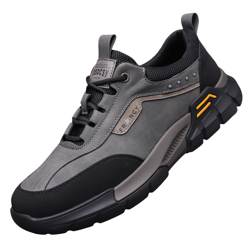 Men's Genuine Leather Hiking Boots - Lace-Up, Waterproof, Wide Toe Box with Arch Support