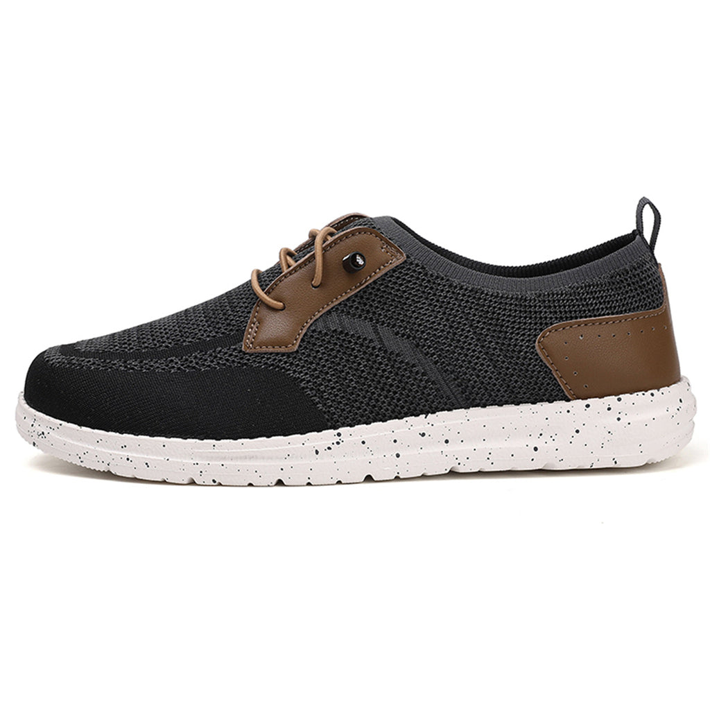 Men's Mesh Walking Shoes - Lace-Up, Breathable, Wide Toe Box with Arch Support