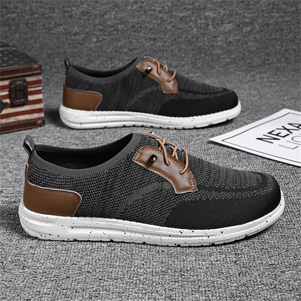 Men's Mesh Walking Shoes - Lace-Up, Breathable, Wide Toe Box with Arch Support