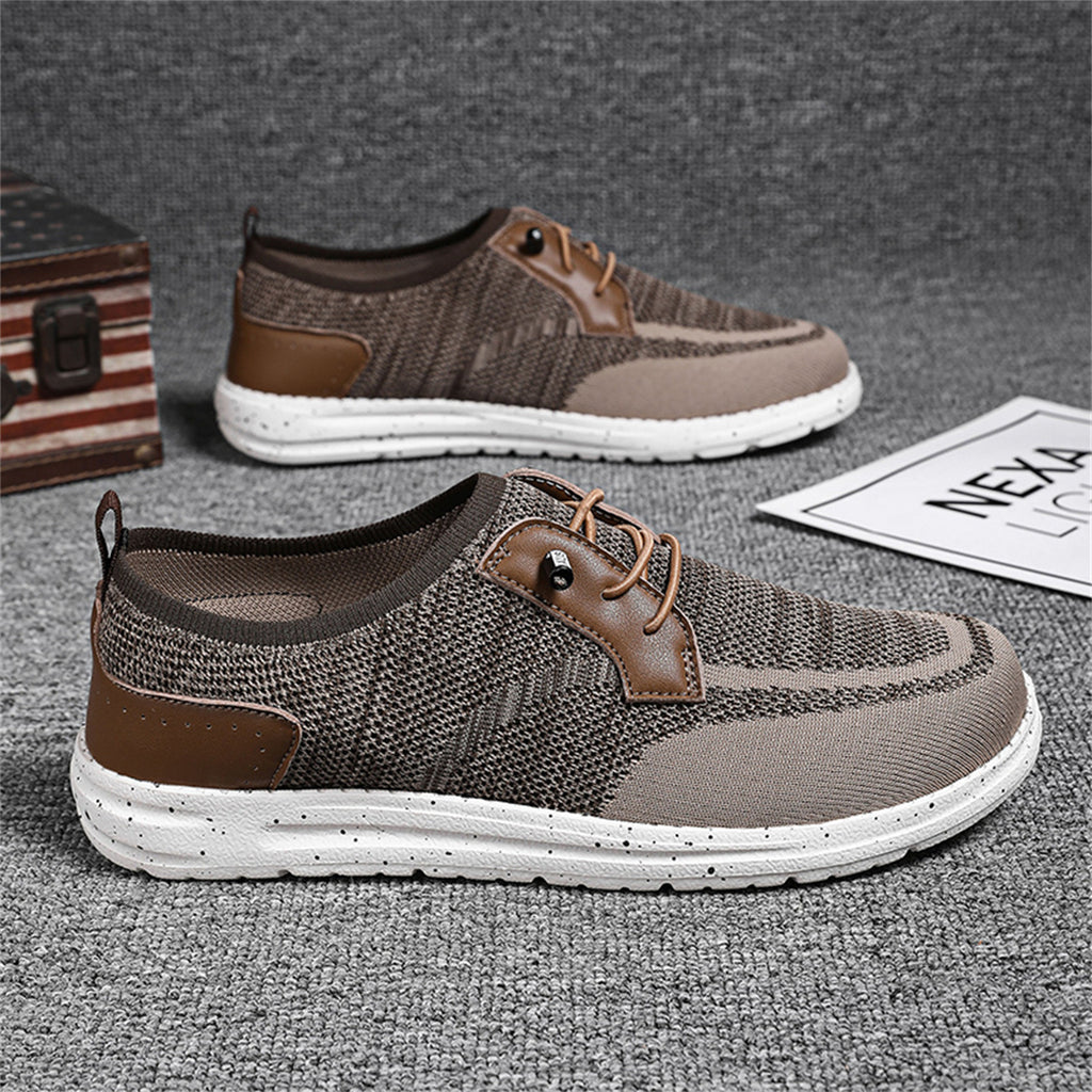 Men's Mesh Walking Shoes - Lace-Up, Breathable, Wide Toe Box with Arch Support