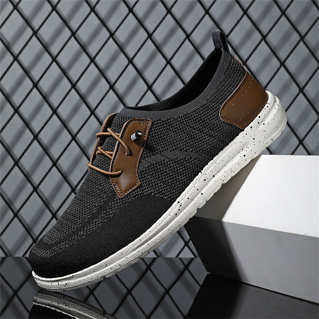Men's Mesh Walking Shoes - Lace-Up, Breathable, Wide Toe Box with Arch Support