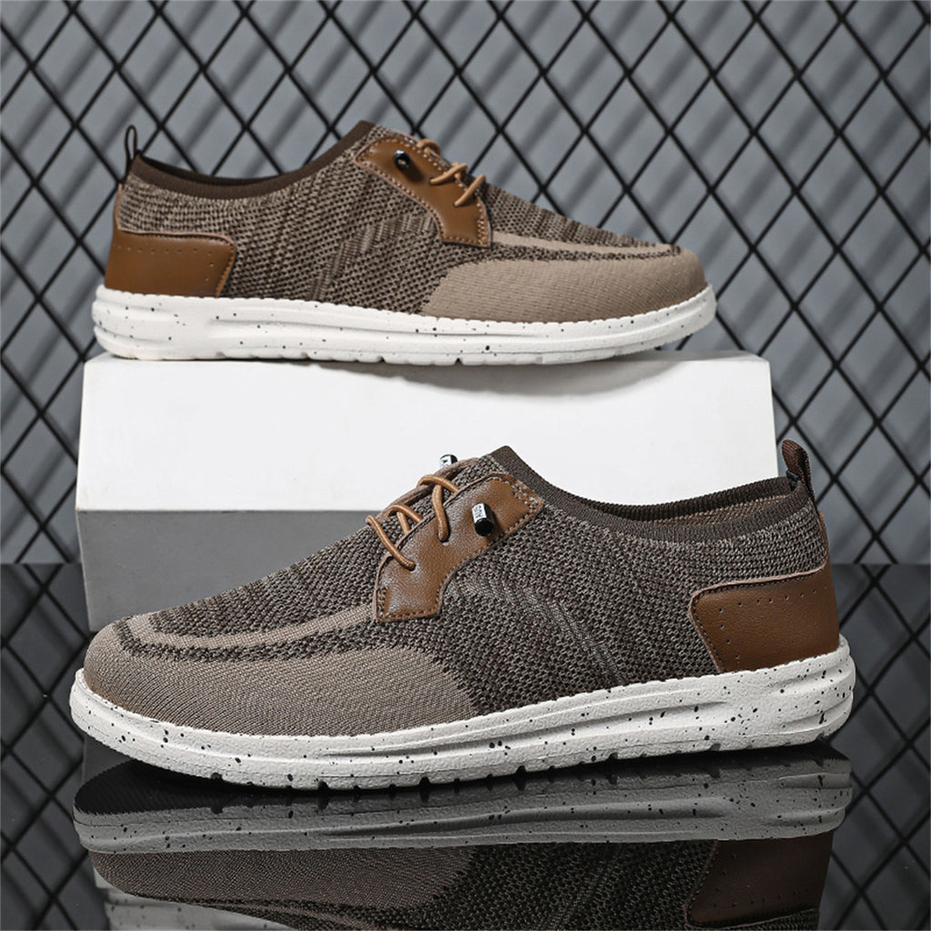 Men's Mesh Walking Shoes - Lace-Up, Breathable, Wide Toe Box with Arch Support