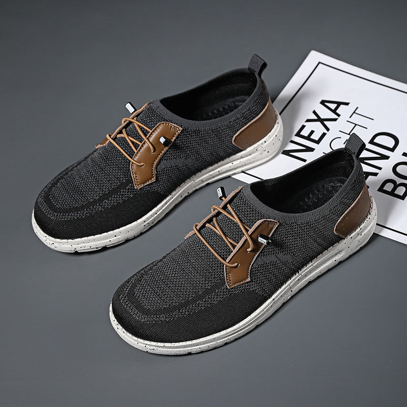 Men's Mesh Walking Shoes - Lace-Up, Breathable, Wide Toe Box with Arch Support