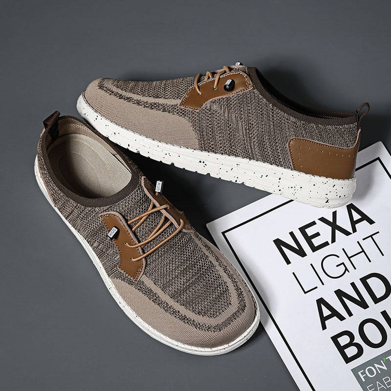 Men's Mesh Walking Shoes - Lace-Up, Breathable, Wide Toe Box with Arch Support