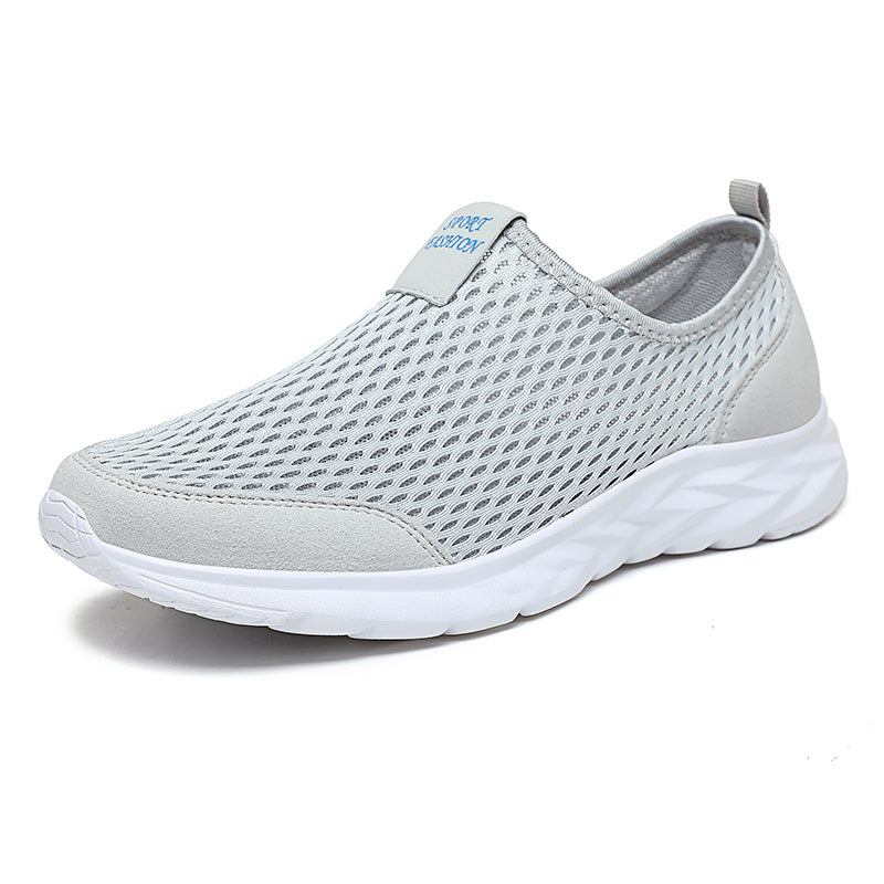 Men's Mesh Walking Shoes - Slip-On, Cushioned, Wide Toe Box with Arch Support