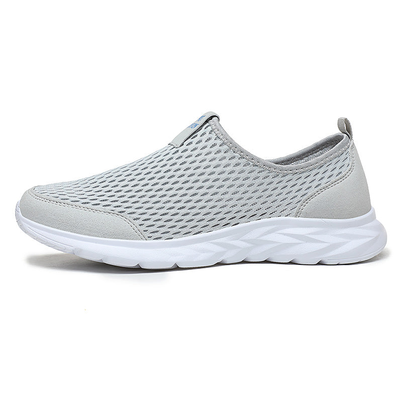 Men's Mesh Walking Shoes - Slip-On, Cushioned, Wide Toe Box with Arch Support