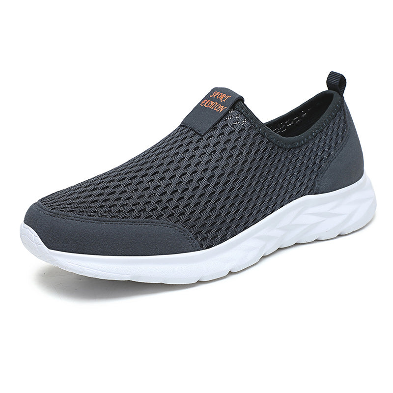 Men's Mesh Walking Shoes - Slip-On, Cushioned, Wide Toe Box with Arch Support