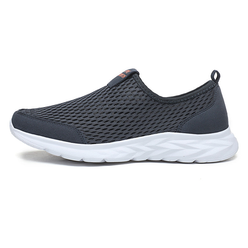 Men's Mesh Walking Shoes - Slip-On, Cushioned, Wide Toe Box with Arch Support