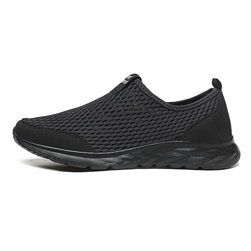 Men's Mesh Walking Shoes - Slip-On, Cushioned, Wide Toe Box with Arch Support