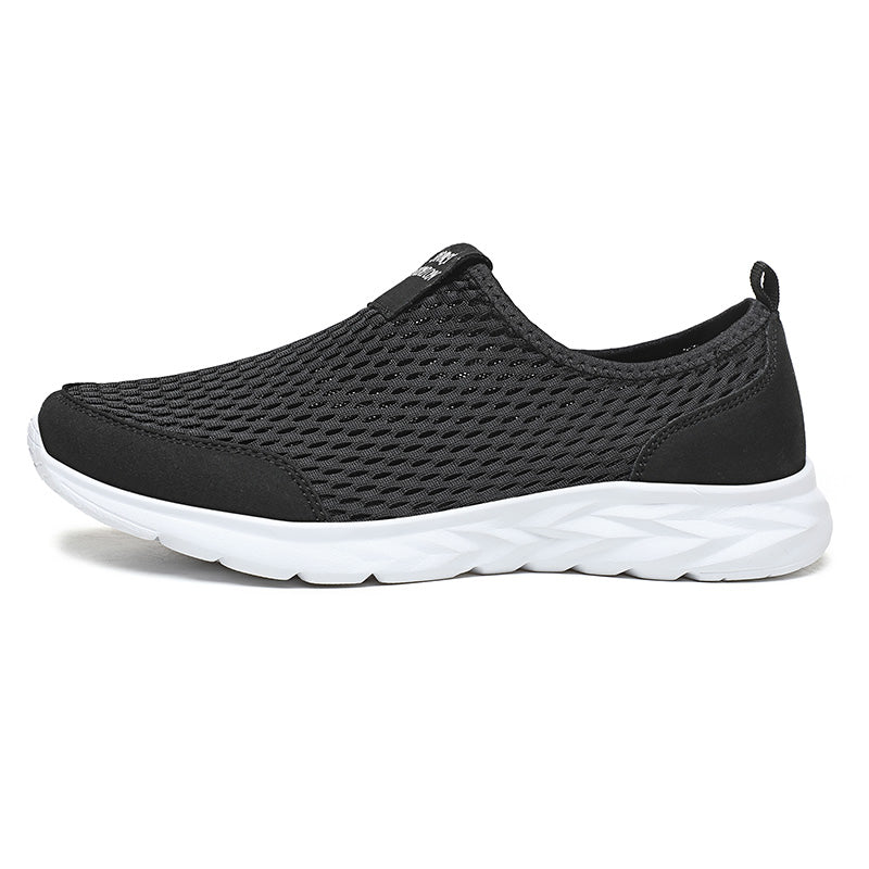 Men's Mesh Walking Shoes - Slip-On, Cushioned, Wide Toe Box with Arch Support