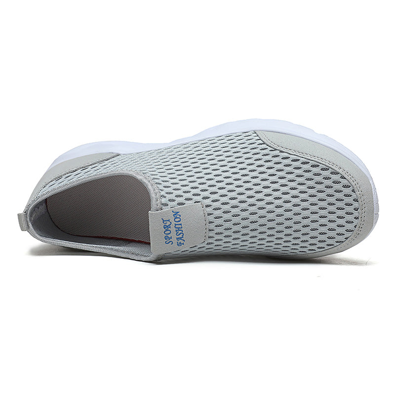Men's Mesh Walking Shoes - Slip-On, Cushioned, Wide Toe Box with Arch Support