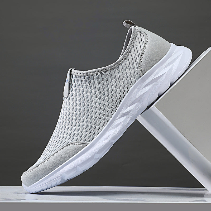 Men's Mesh Walking Shoes - Slip-On, Cushioned, Wide Toe Box with Arch Support