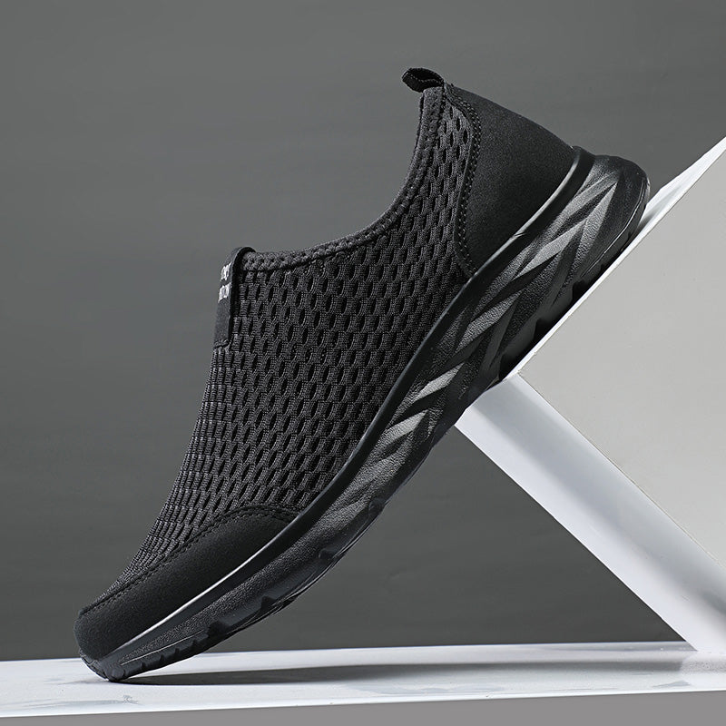 Men's Mesh Walking Shoes - Slip-On, Cushioned, Wide Toe Box with Arch Support