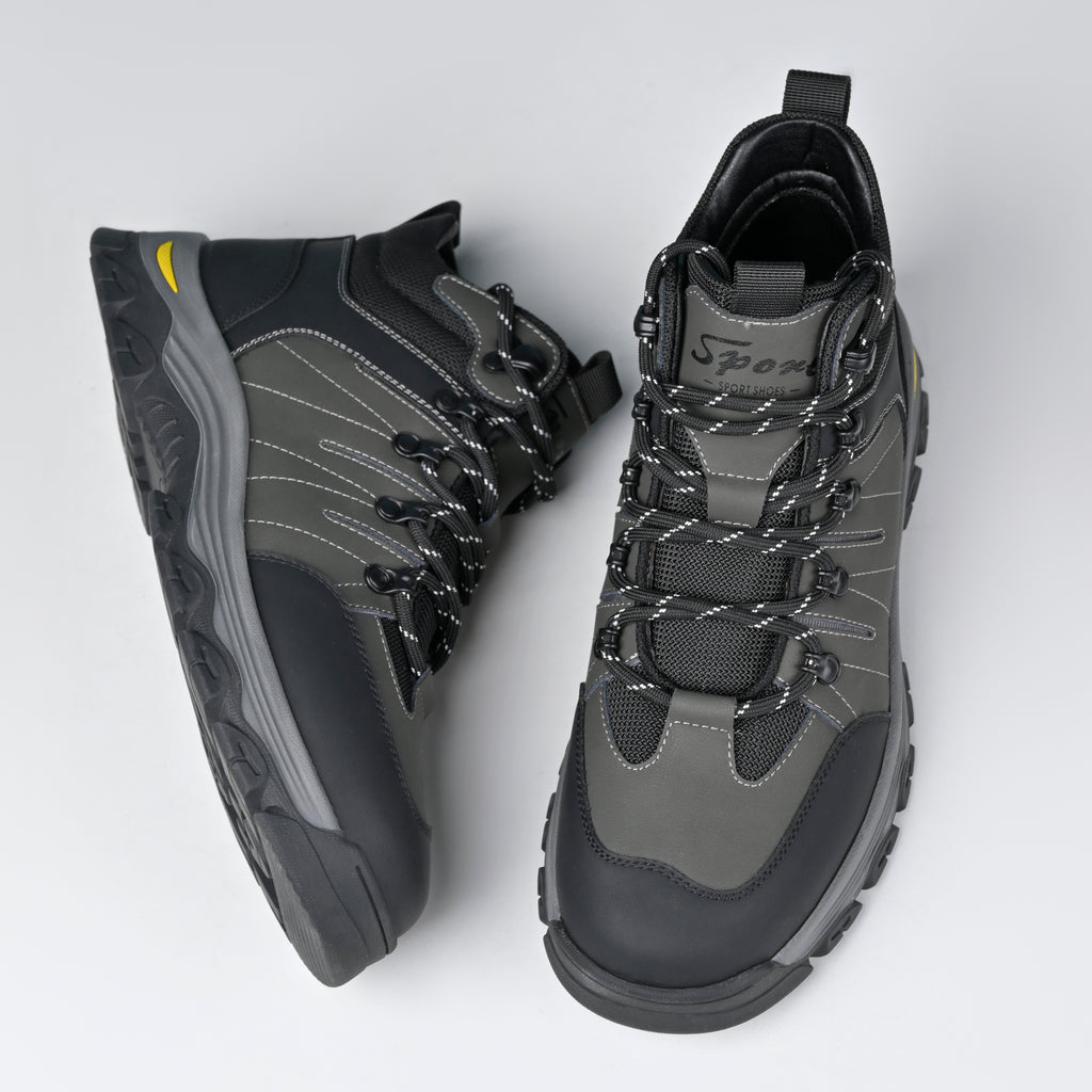 Men's Genuine Leather Work Boots - Lace-Up, Slip-Resistant, Wide Toe Box with Arch Support