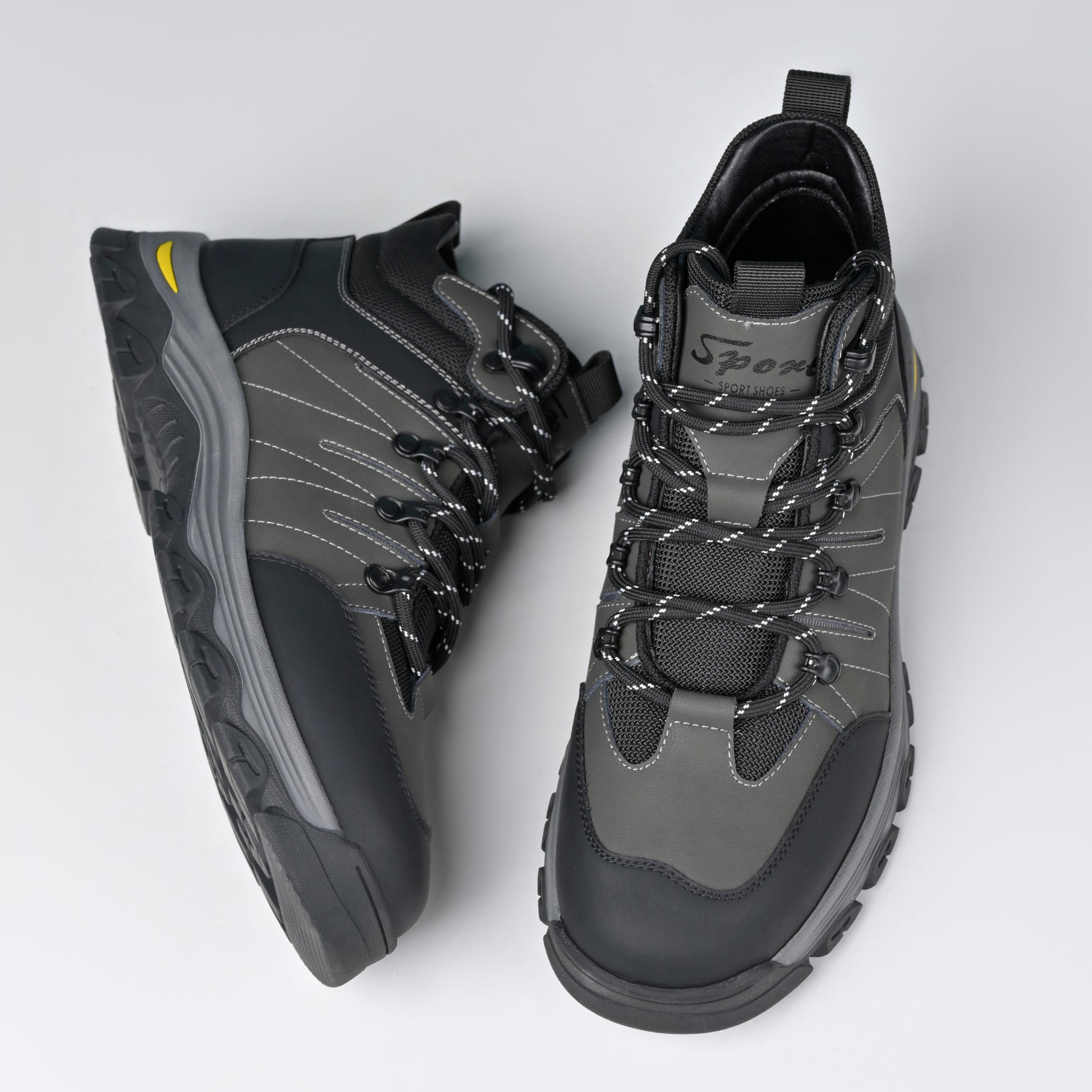 Men's Genuine Leather Work Boots - Lace-Up, Slip-Resistant, Wide Toe Box with Arch Support