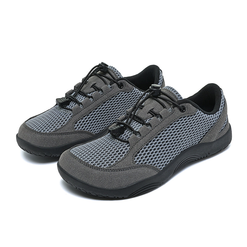 Men's Mixed Material Casual Boots - Lace-Up, Lightweight, Wide Toe Box with Arch Support