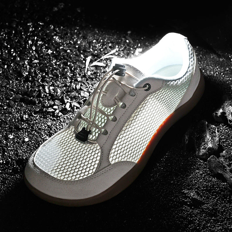 Men's Mixed Material Casual Boots - Lace-Up, Lightweight, Wide Toe Box with Arch Support